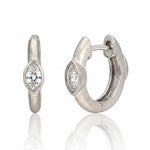 Marquise Bezel Diamond Hoops