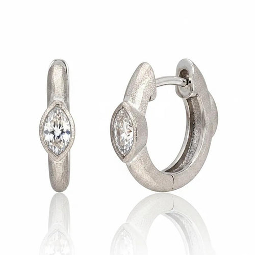 Marquise Bezel Diamond Hoops