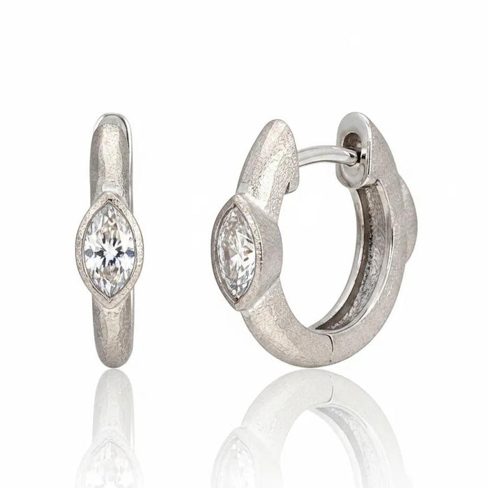 Marquise Bezel Diamond Hoops