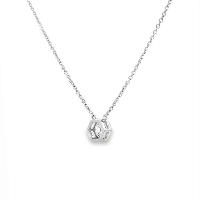 0.33tcw Hex Diamond Pendant Necklace