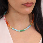 Opal and Semi Precious Bead Strand Necklace
