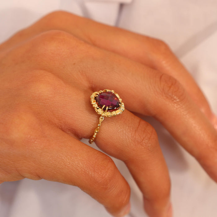 Garnet and Citrine Kaleidoscope Ring