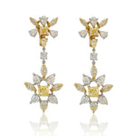 Yellow & White Diamond Earrings