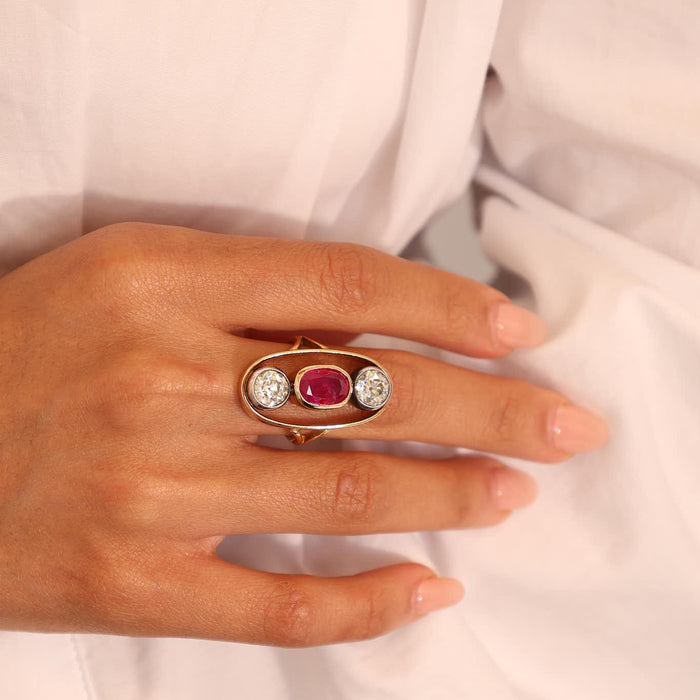 Burma Ruby and Diamond Statement Ring