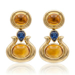 Citrine and Sapphire Statement Earrings