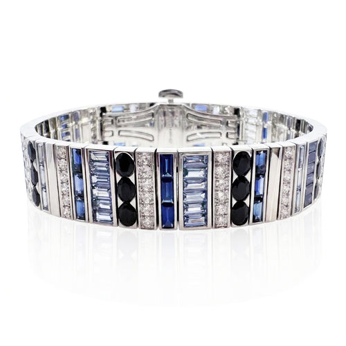 Blue and Black Sapphire Masterpiece Chic Bracelet