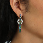 Blue Sapphire and Tsavorite American Glamour Triple Hoop Earrings