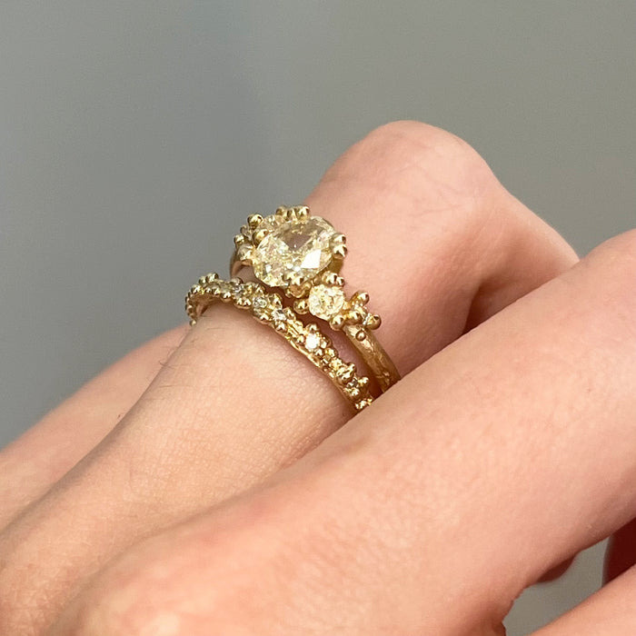 Diamond Double Beaded Wedding Band