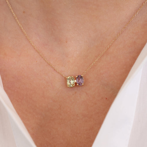 Spinel & Sapphire Toi et Moi Pendant Image 2