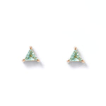 Green Beryl Triad Stud Earrings