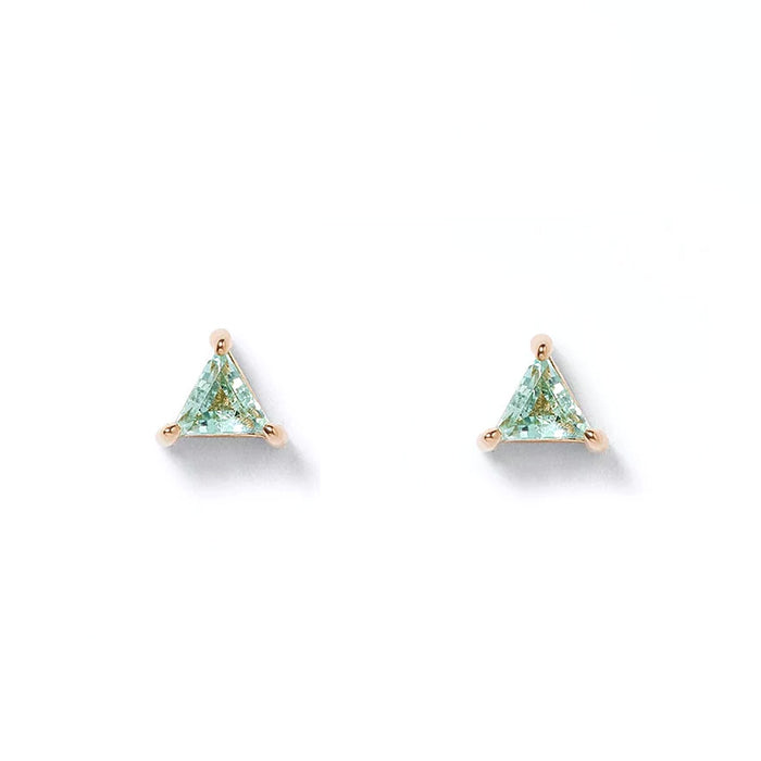 Green Beryl Triad Stud Earrings