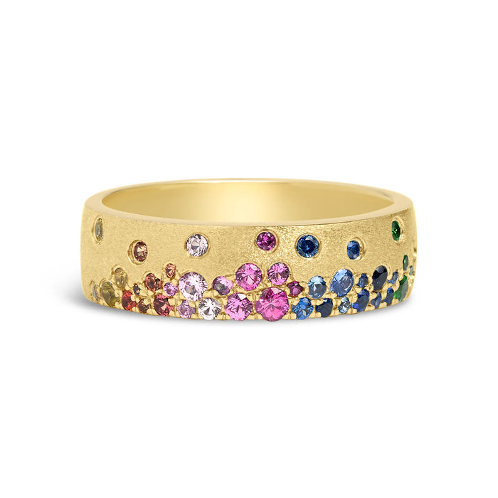 Rainbow Sapphire & Tsavorite Band