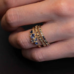 Mixed Cut Sapphire Cluster Ring