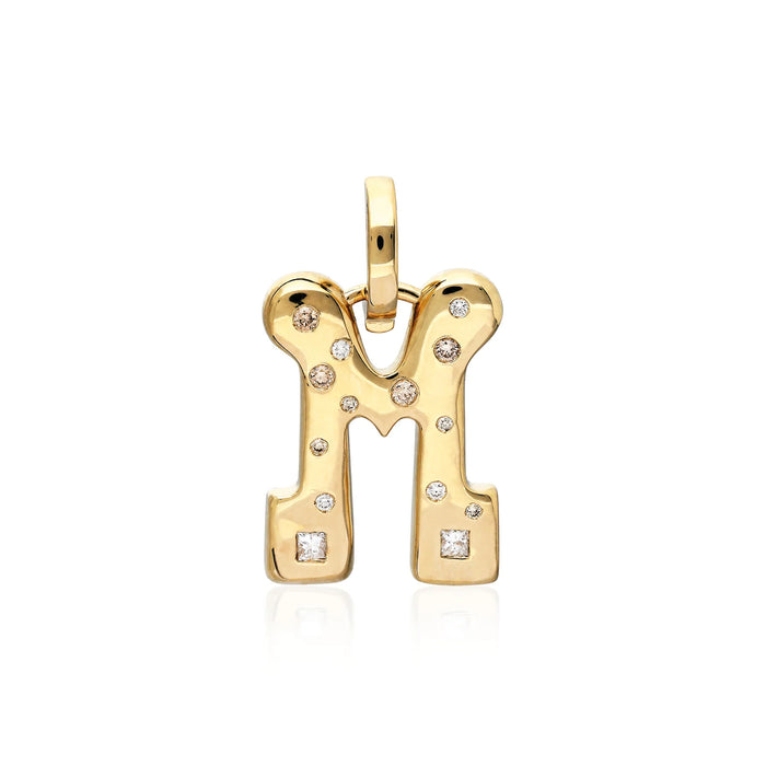 "Sanse" Large Diamond Letter M Pendant