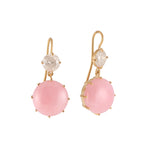 Pink Opal and Diamond Drop Earrings