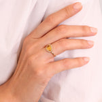 Halo Citrine Statement Ring