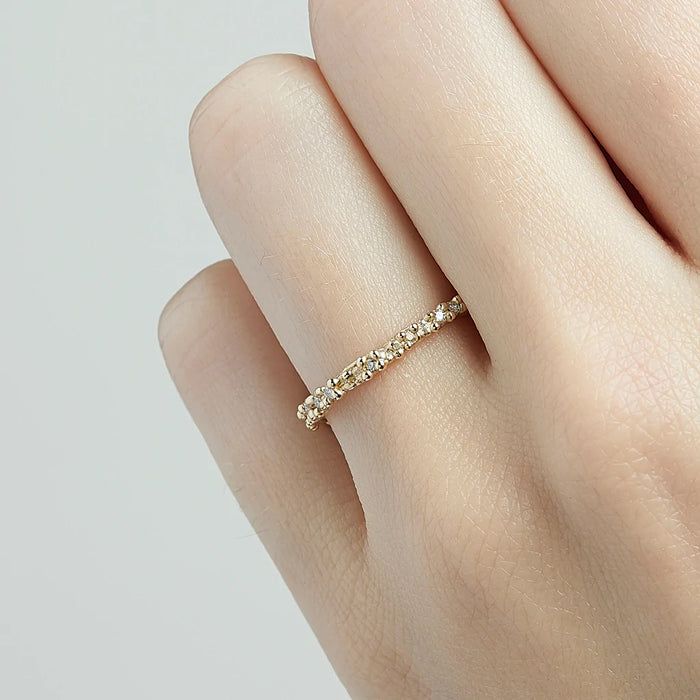 Diamond Double Beaded Wedding Band