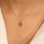Spessartite Bezel Necklace Charm