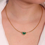 "Corazón" Bead Pendant - Malachite