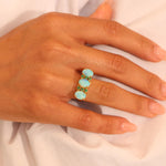 Three Stone Opal and Emerald Statement Ring