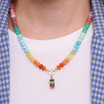 Opal and Semi Precious Bead Strand Necklace