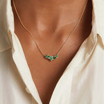 Emerald Cluster Bar Necklace