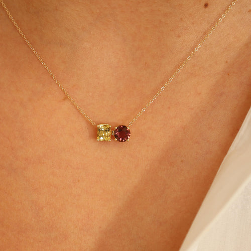 Tourmaline & Zircon Toi et Moi Pendant Image 2