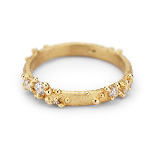 Diamond Half Round Wedding Band