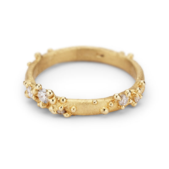 Diamond Half Round Wedding Band