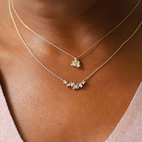 Diamond and Granule Cluster Pendant Image 2