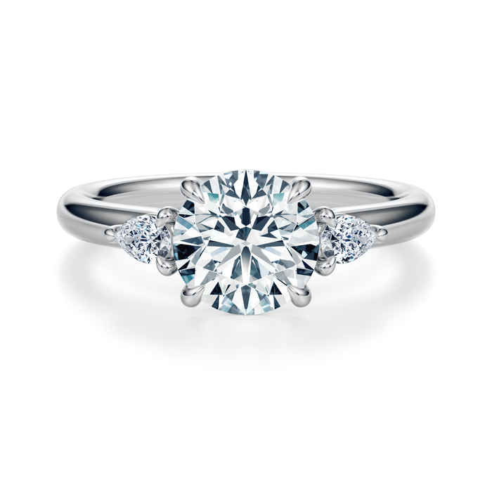 Ann Three-Stone Diamond Engagement Ring Setting