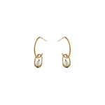 Pearl Droplet Hoop Earring