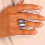 Aquamarine & Ruby Cocktail Ring
