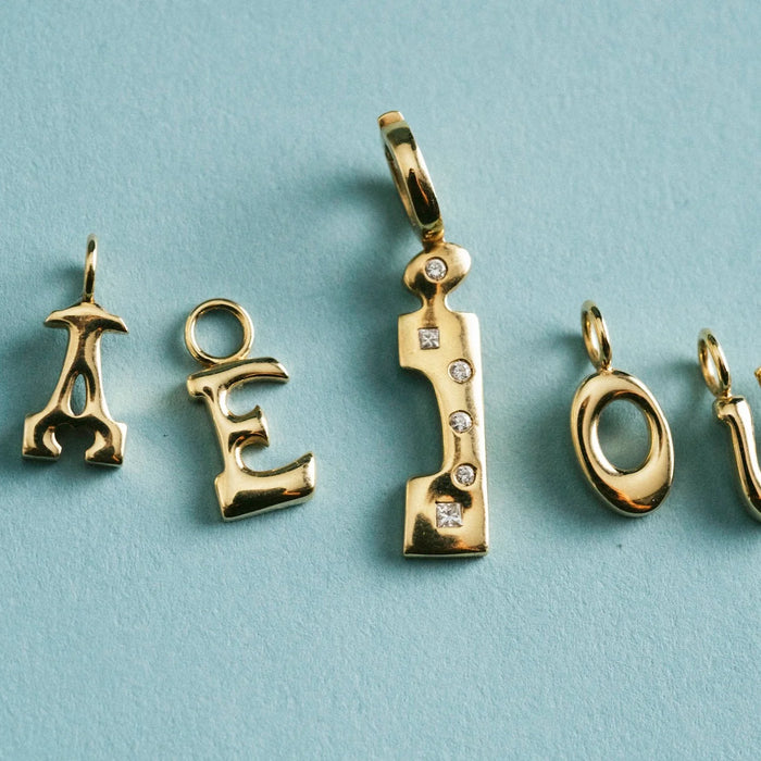 "Sanse" Large Diamond Letter M Pendant