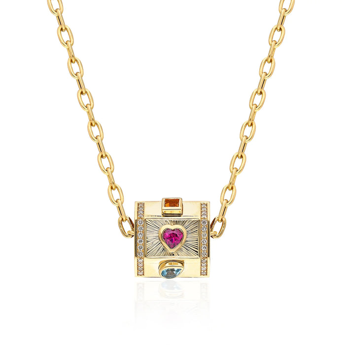 Yari “Tesoro” Nugget Charm Pendant - Multi-Shaped Gemstones
