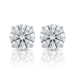 6.01tcw Round Brilliant Cut Diamond Stud Earrings