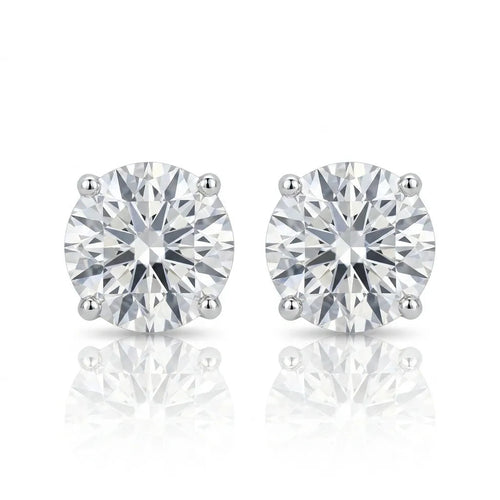 6.01tcw Round Brilliant Cut Diamond Stud Earrings