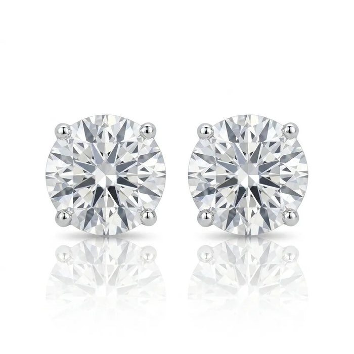 6.01tcw Round Brilliant Cut Diamond Stud Earrings