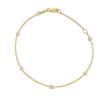 5-Diamond Bezel Station Bracelet