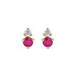 Ruby & Diamond Stud Earrings