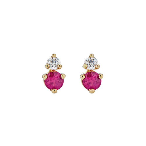 Ruby & Diamond Stud Earrings