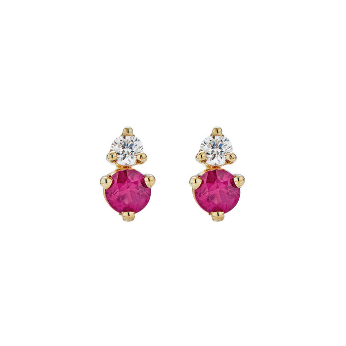 Ruby & Diamond Stud Earrings