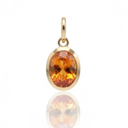 Spessartite Bezel Necklace Charm