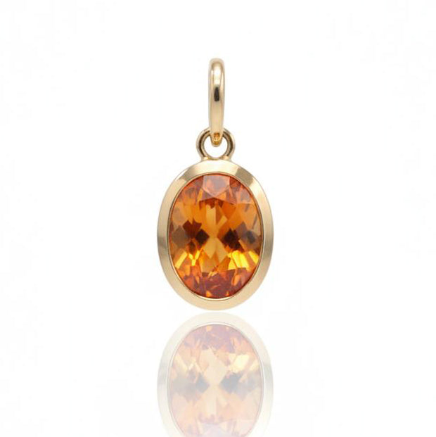 Spessartite Bezel Necklace Charm