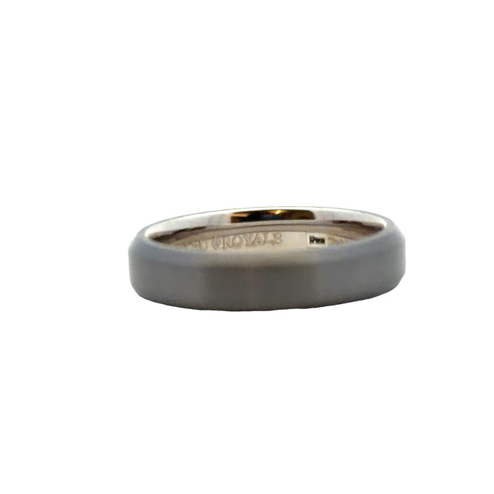 6mm Satin Tantalum Beveled Edge Wedding Band