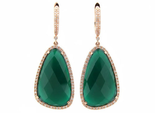 Green Agate Drop Earrings