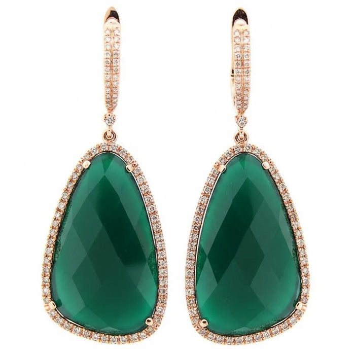 Green Agate Drop Earrings