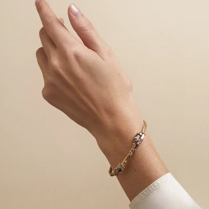Champagne and White Diamond Cuff Bracelet