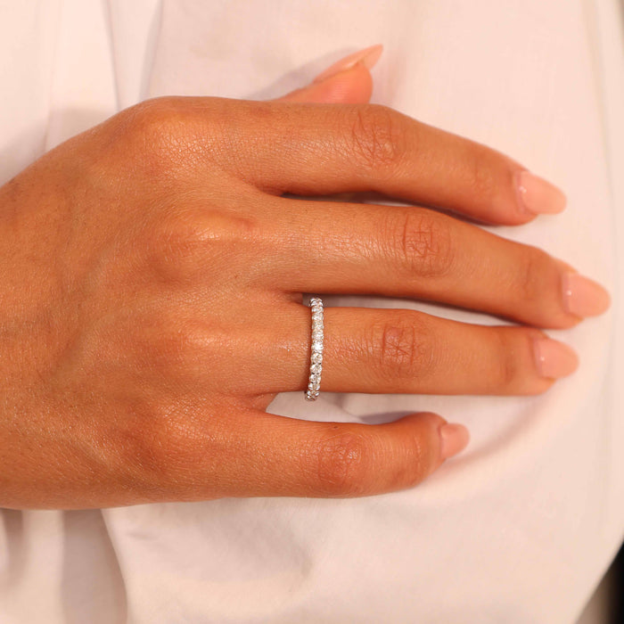 PLATINUM WATTS FULL ETERNITY WEDDING BAND FEATURING 0.98TCW ROUND BRILLIANT DIAMONDS (G/H COLOR SI CLARITY) BY G.ST CEREMONY.