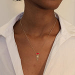 Necklace with Rhodonite
